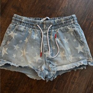Celebrity Pink Light Blue Star-Print Denim Shorts